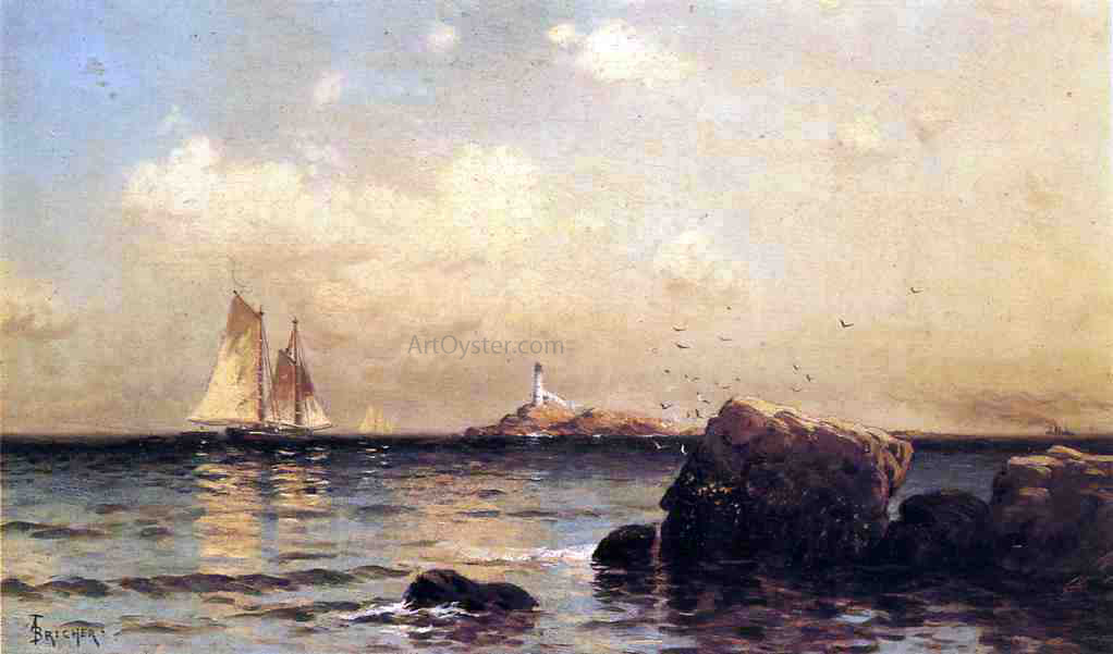 Alfred Thompson Bricher Mule Island, Isle of Shoals - Canvas Print