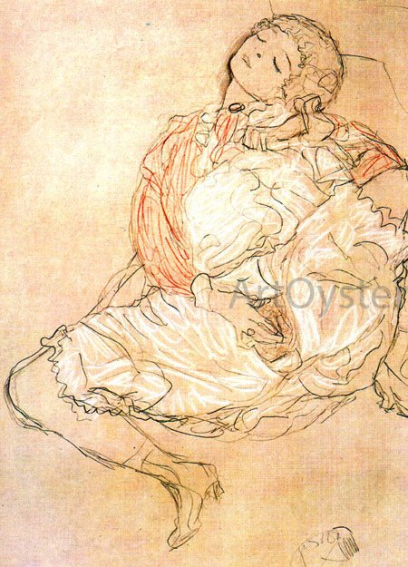 Gustav Klimt Mulher Sentada - Canvas Print