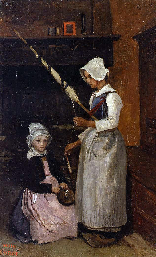 Jean-Baptiste-Camille Corot Mur Peasants - Canvas Print