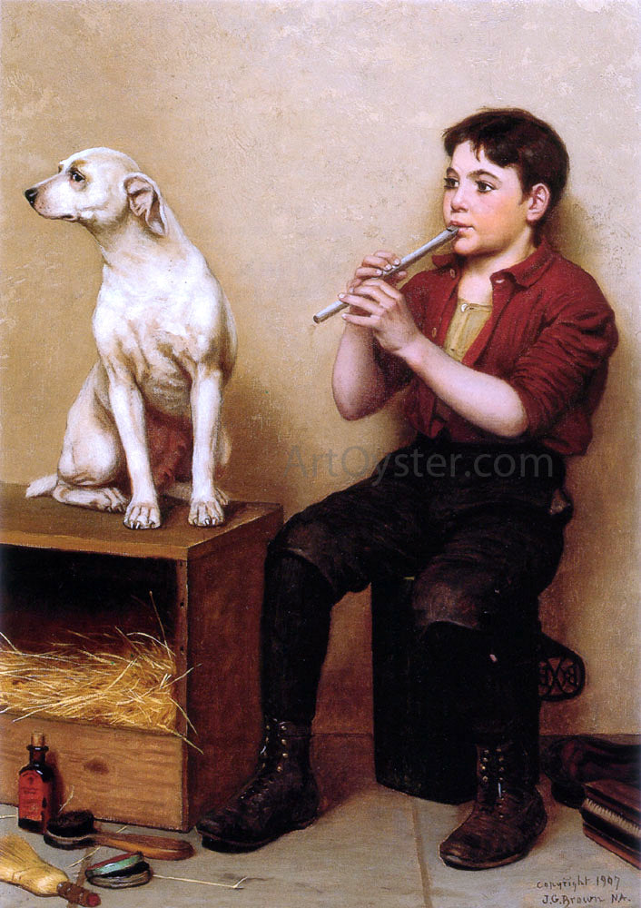 John George Brown Music Hath No Charms - Canvas Print