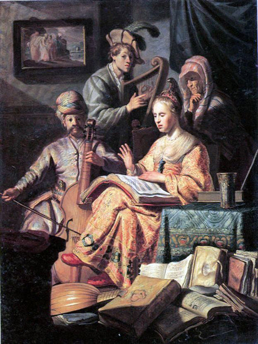 Rembrandt Van Rijn Music Workshop - Canvas Print