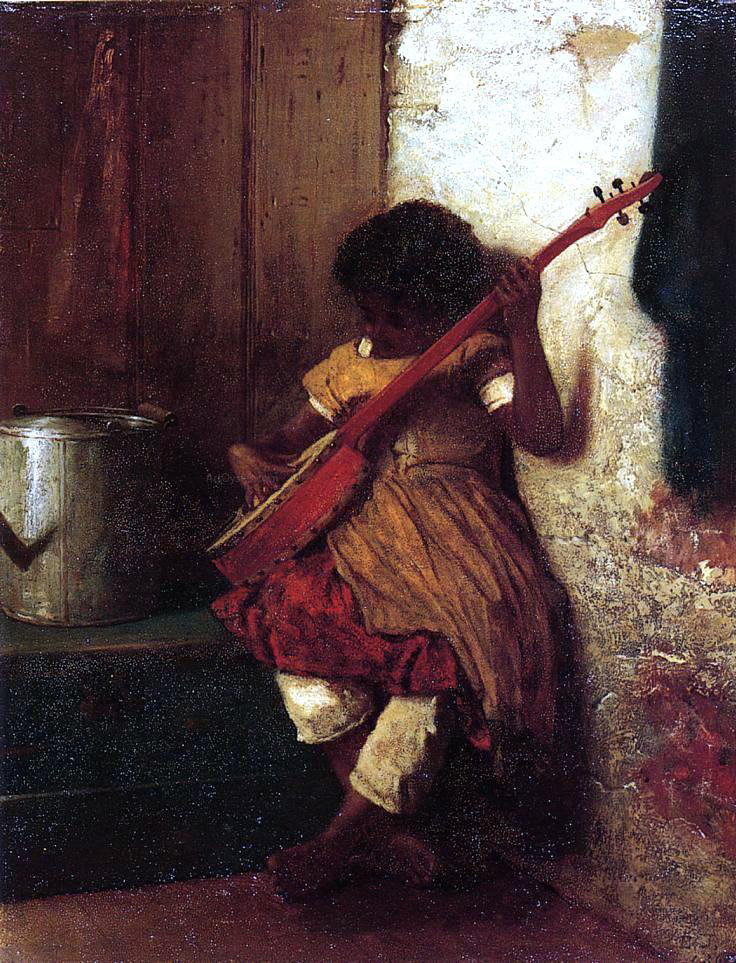 Eastman Johnson Musical Instinct - Canvas Print