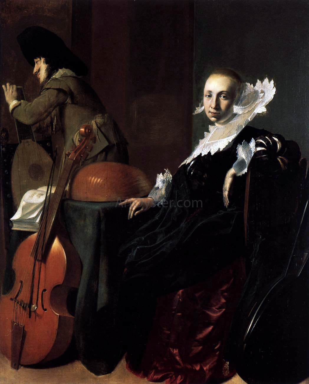 Willem Cornelisz Duyster Music-Making Couple - Canvas Print