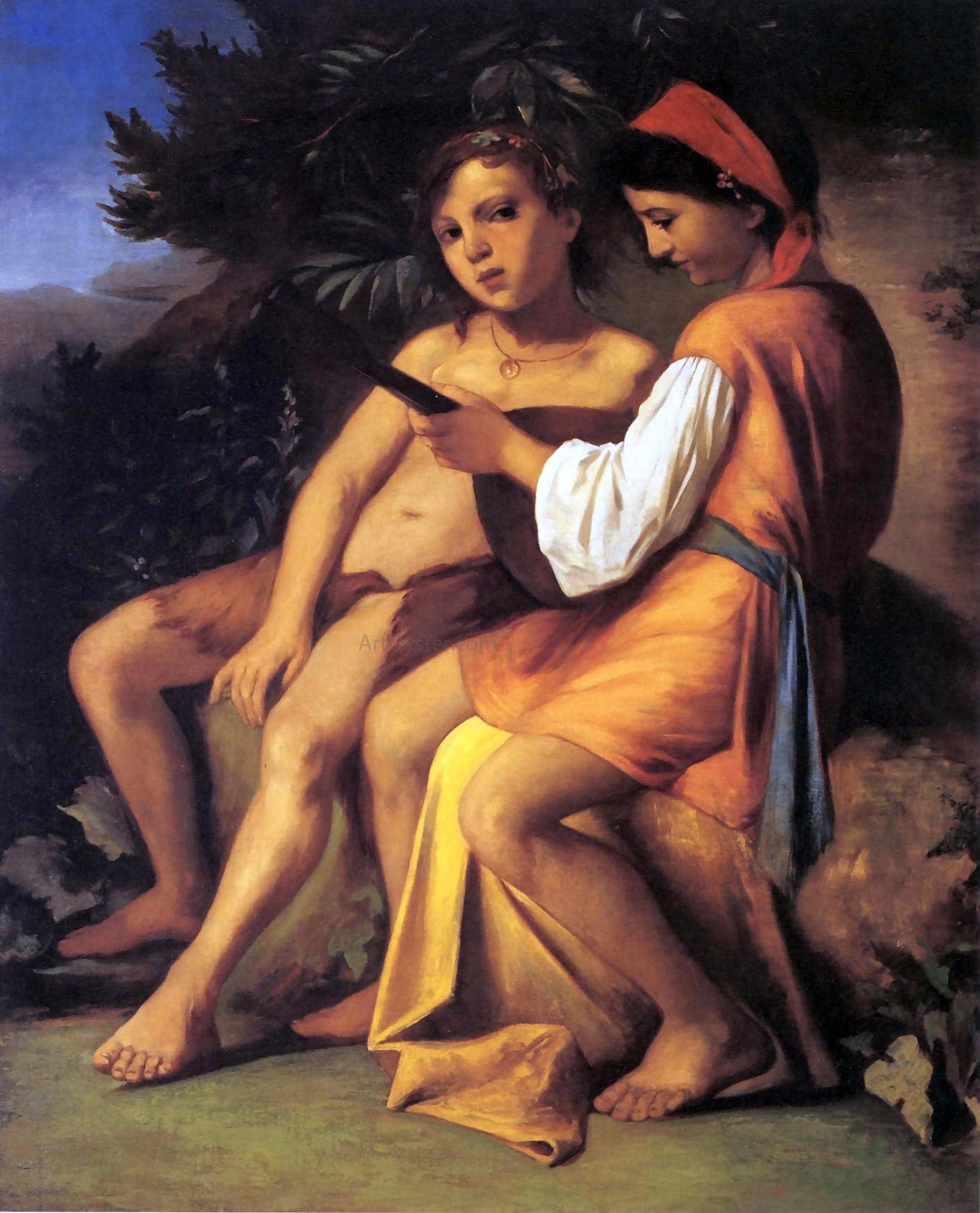 Anselm Friedrich Feuerbach Musizierende Kinder - Canvas Print