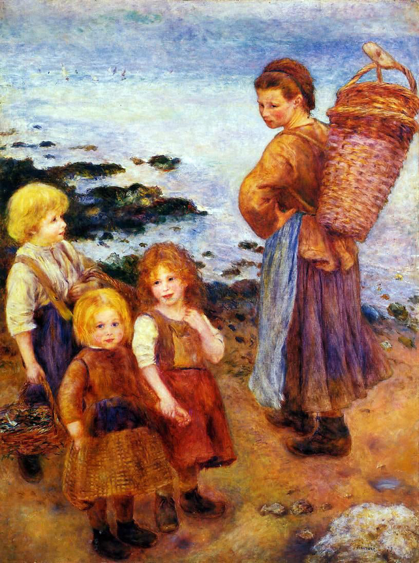 Pierre Auguste Renoir Mussel Fishers at Berneval - Canvas Print