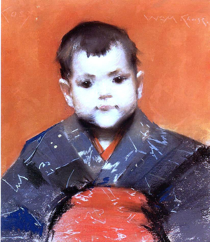 William Merritt Chase My Baby (also known as Cosy) - Canvas Print