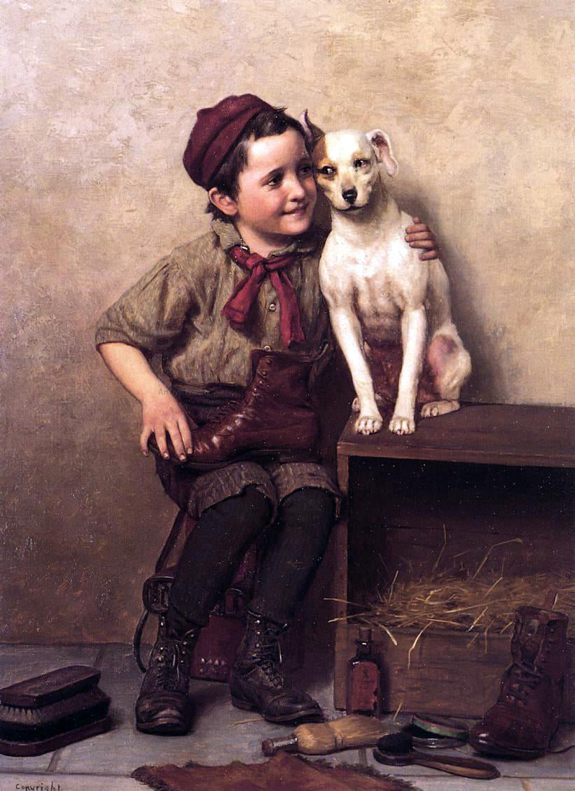 John George Brown My Pardner - Canvas Print