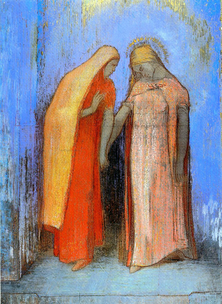 Odilon Redon Mystical Conversation - Canvas Print