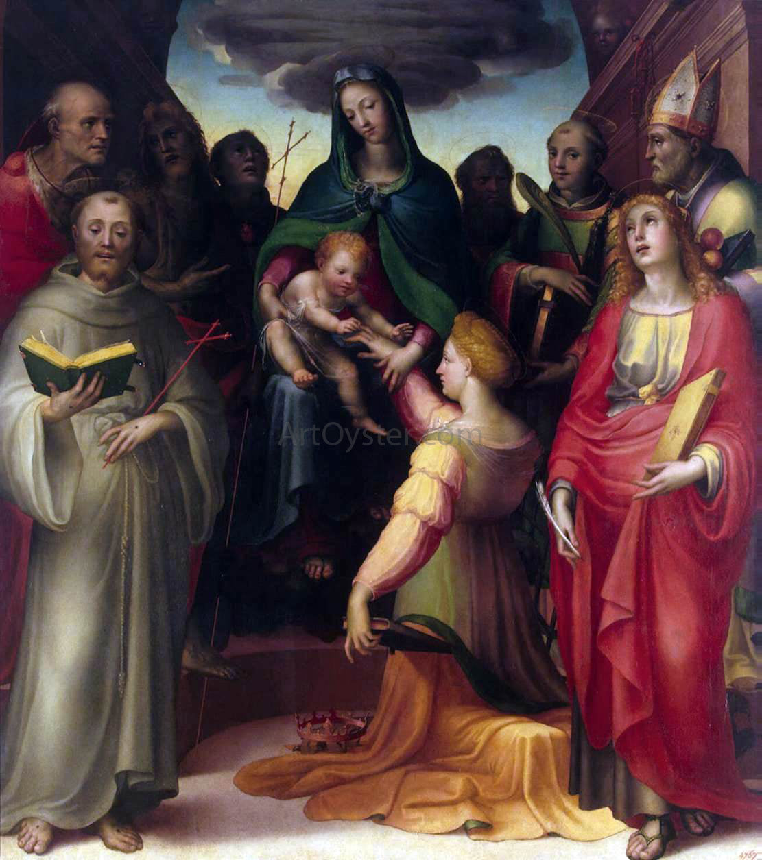 Domenico Beccafumi Mystical Marriage of St Catherine - Canvas Print