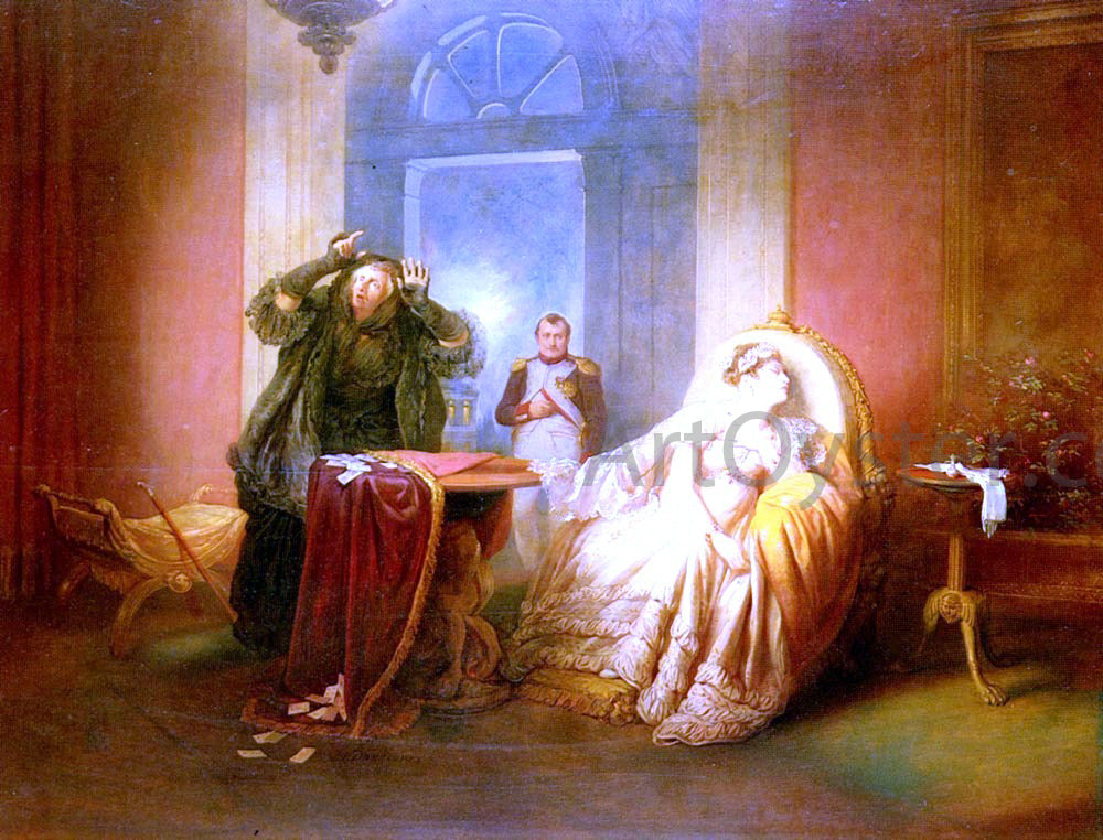 Josef Franz Danhauser Napoleon Et Josephine Avec La Cartomancienne - Canvas Print