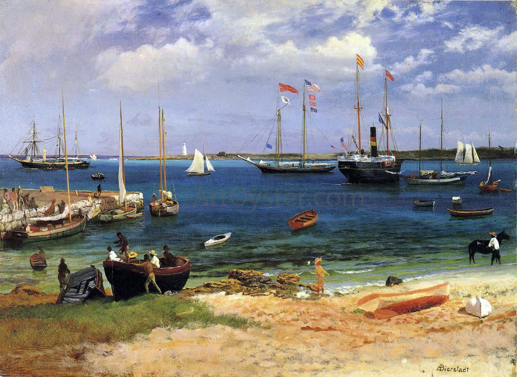 Albert Bierstadt A Nassau Harbor Scene - Canvas Print