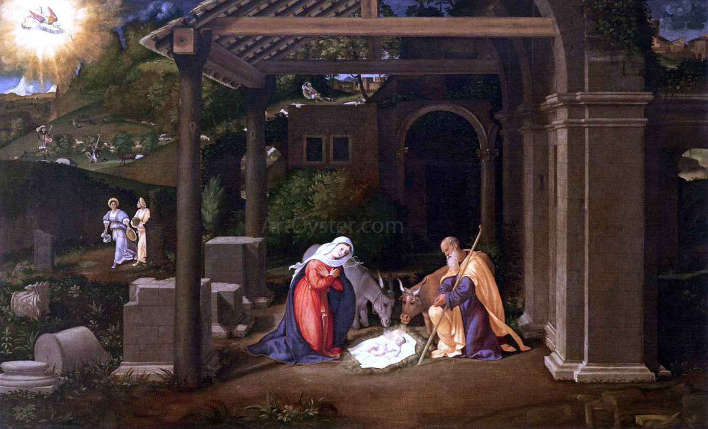 Andrea Previtali Nativity - Canvas Print