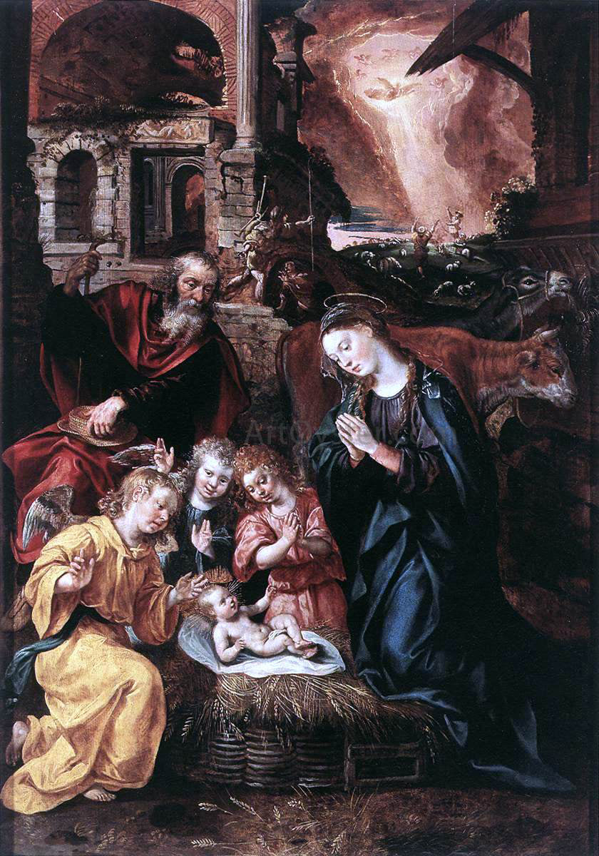 Marten De Vos Nativity - Canvas Print