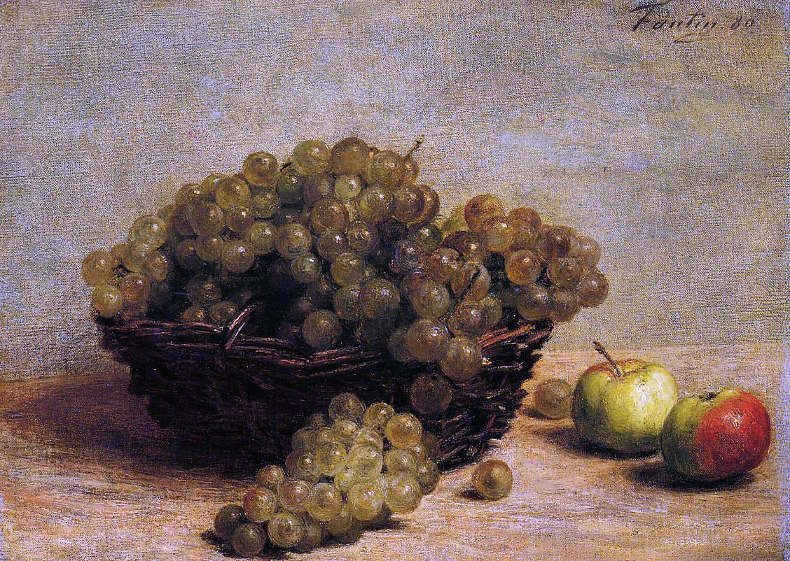 Henri Fantin-Latour Nature Morte: Raisin et Pommes d'Api - Canvas Print