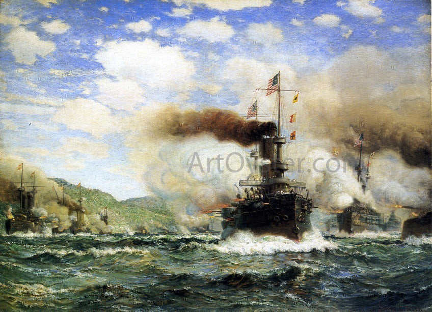 James Gale Tyler Naval Battle - Canvas Print