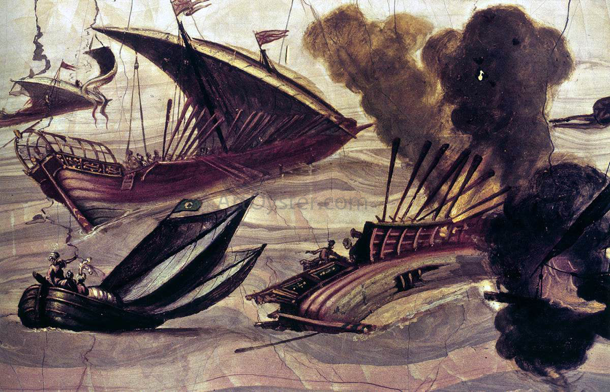 Filippo Napoletano Naval Battle - Canvas Print
