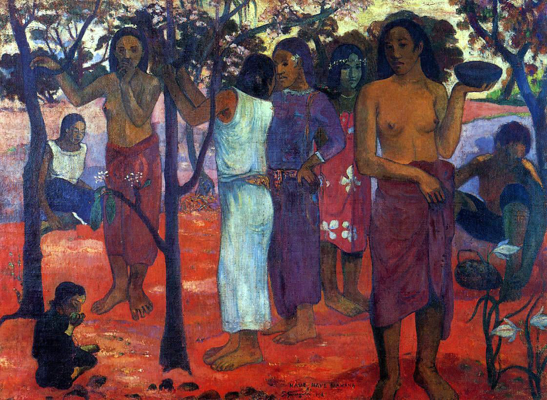 Paul Gauguin Nave Nave Mahana (also known as Delightful Day) - Canvas Print