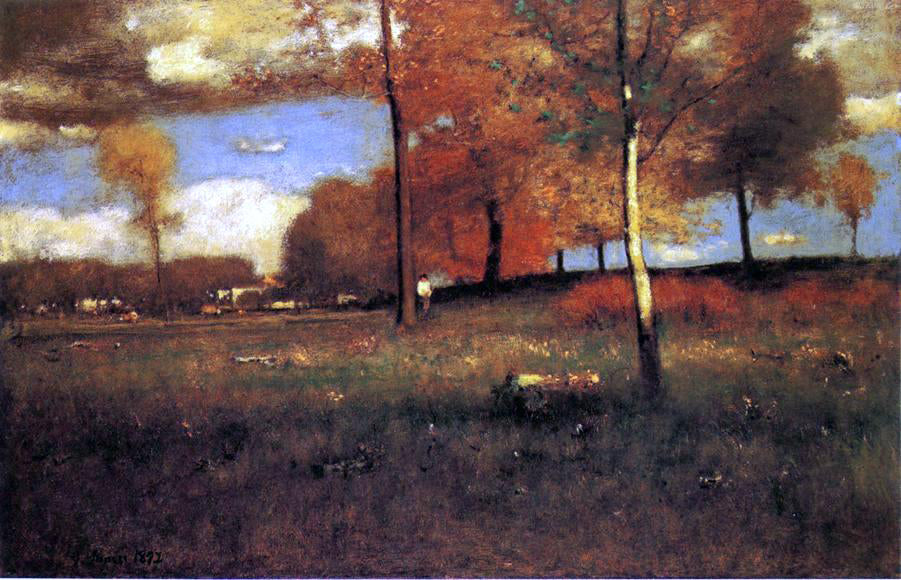 George Inness Near the Village, October - Canvas Print