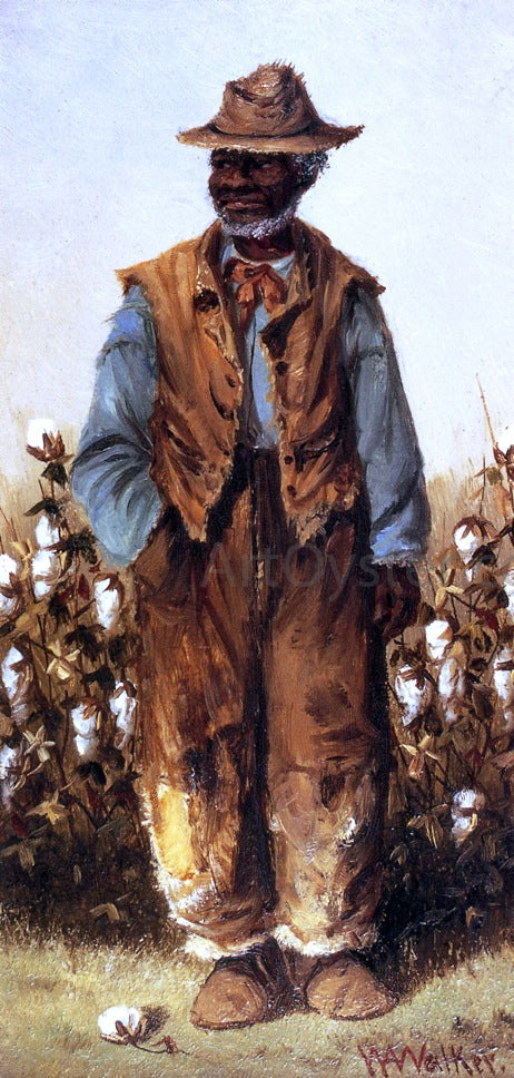 William Aiken Walker Negro Man in Cotton Field - Canvas Print