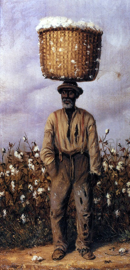 William Aiken Walker Negro Man with Cotton Basket on Head - Canvas Print