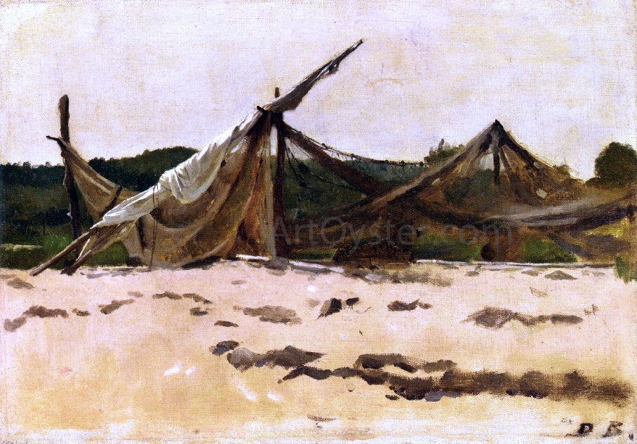 Dennis Miller Bunker Nets and Sails Drying - Canvas Print