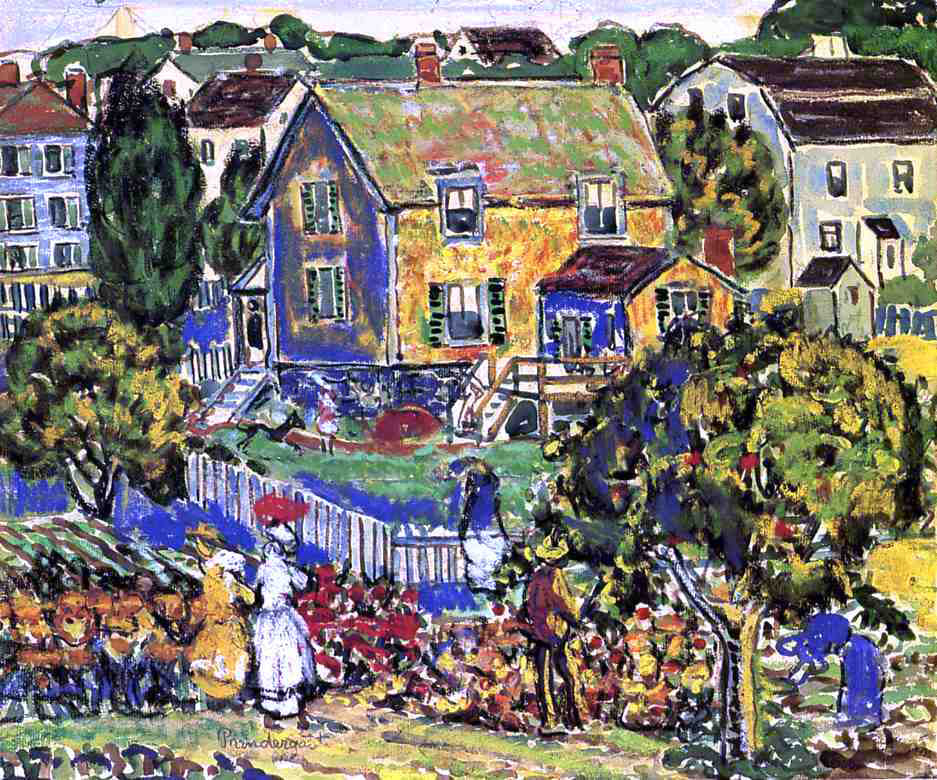 Maurice Prendergast New England Village - Canvas Print