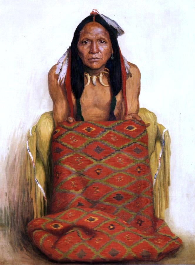 E Irving Couse New Rug - Canvas Print