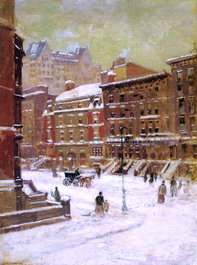 Paul Cornoyer New York City View in Winter - Canvas Print