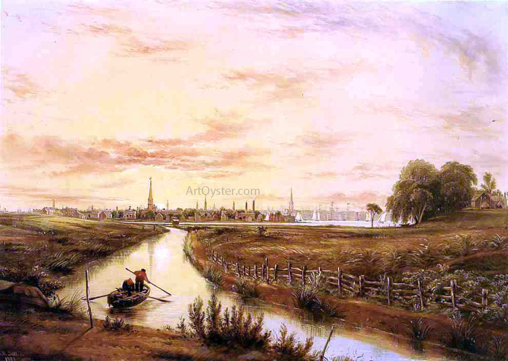 William Rickarby Miller New York from Hoboken - Canvas Print