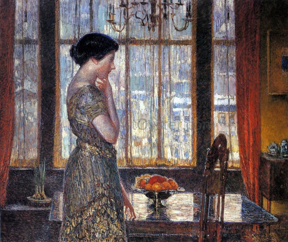 Frederick Childe Hassam New York Winter Window - Canvas Print