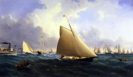 William Bradford New York Yacht Club Regatta off New Bedford - Canvas Print