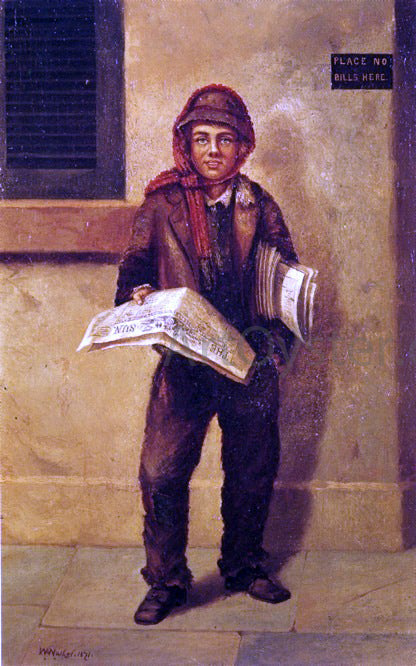 William Aiken Walker Newsboy Selling the Baltimore Sun - Canvas Print