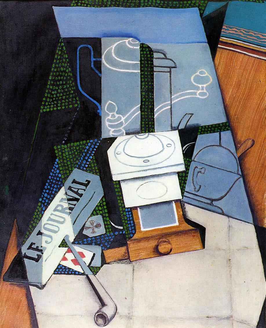 Juan Gris Newspaper with Coffee Mill - Canvas Print
