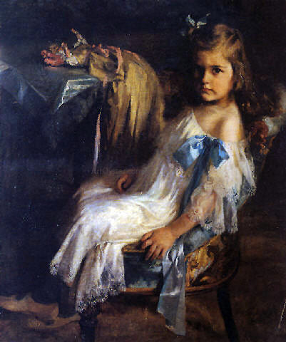 Julio Vila Prades Nina Sentada - Canvas Print