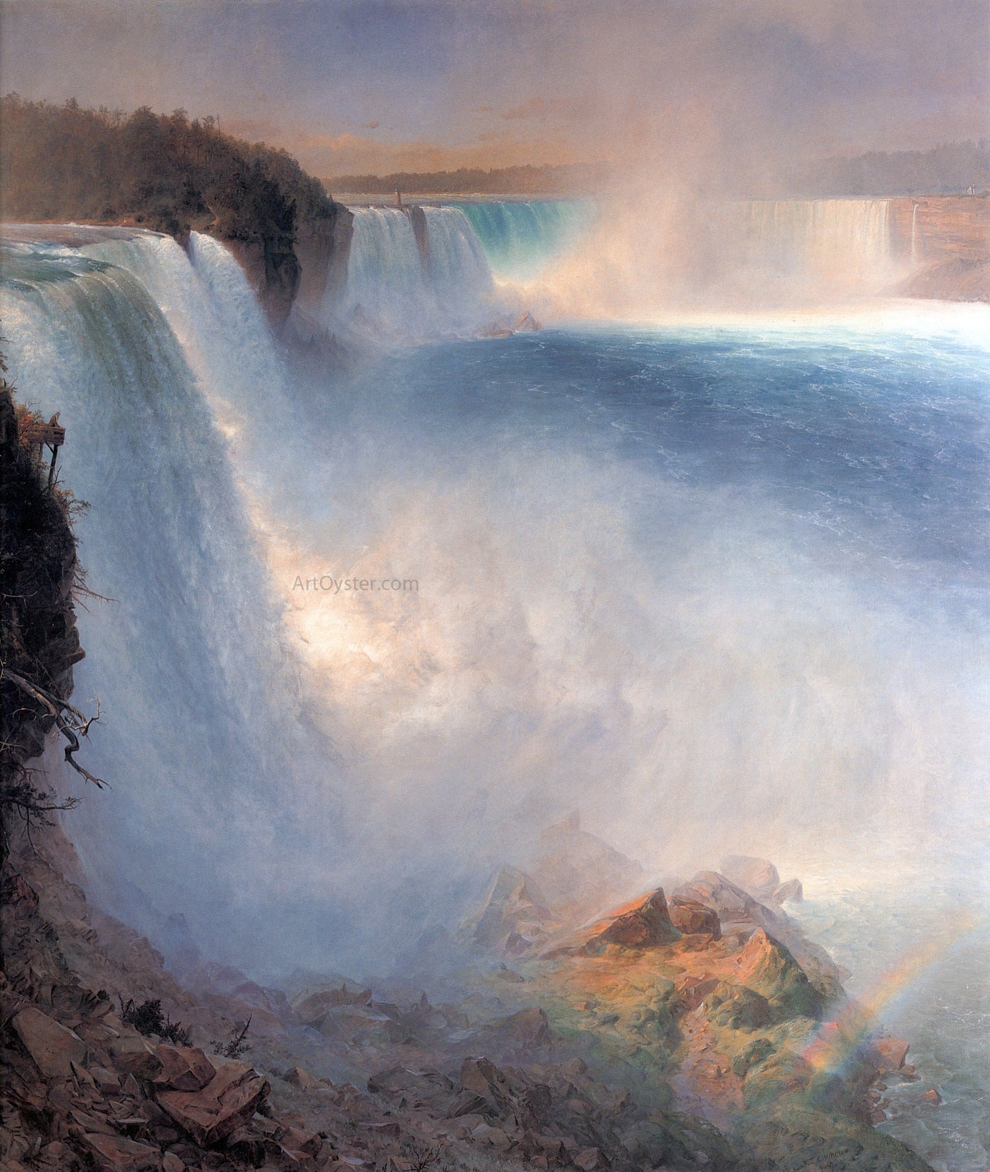 Frederic Edwin Church Niagara Falls from the American Side - Canvas Print