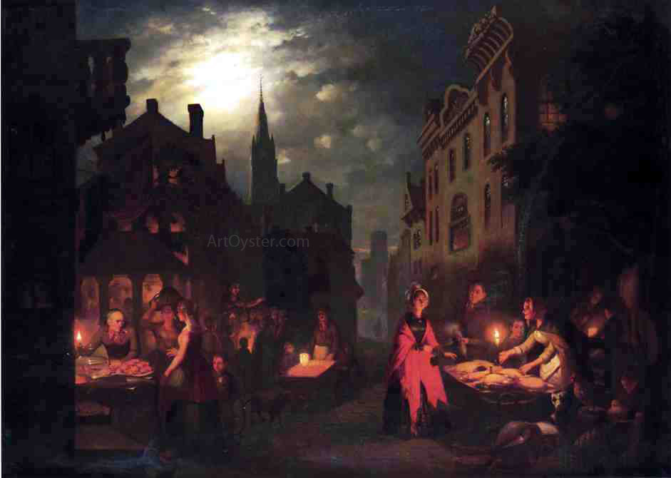 Johann Mongles Culverhouse Night Market - Canvas Print