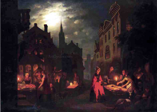 Johann Mongles Culverhouse Night Market - Canvas Print
