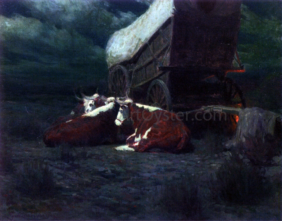 Frank Tenney Johnson Night on the Overland Trail - Canvas Print