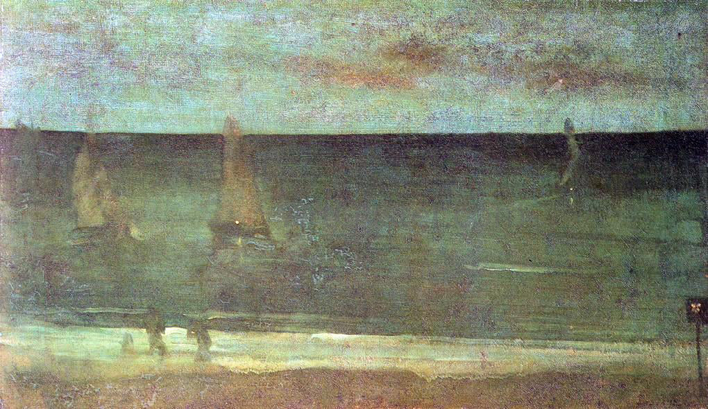 James McNeill Whistler Nocturne: Blue and Silver - Bognor - Canvas Print