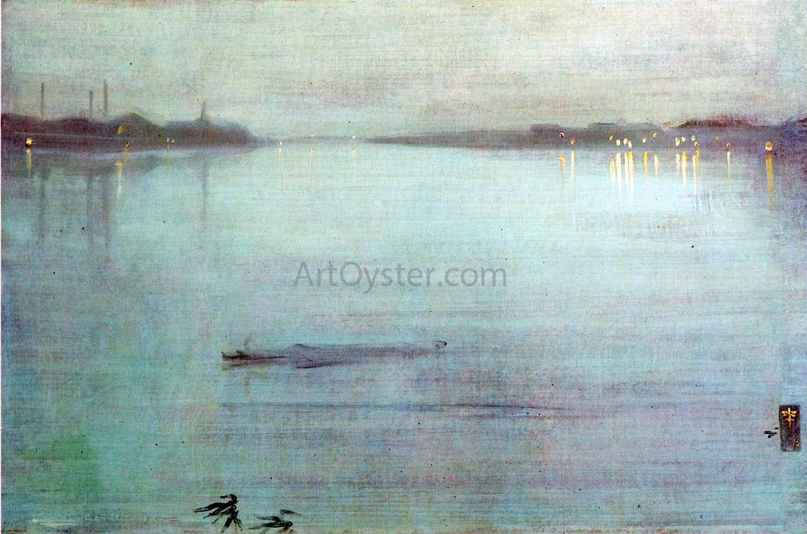 James McNeill Whistler Nocturne: Blue and Silver - Cremorne Lights - Canvas Print