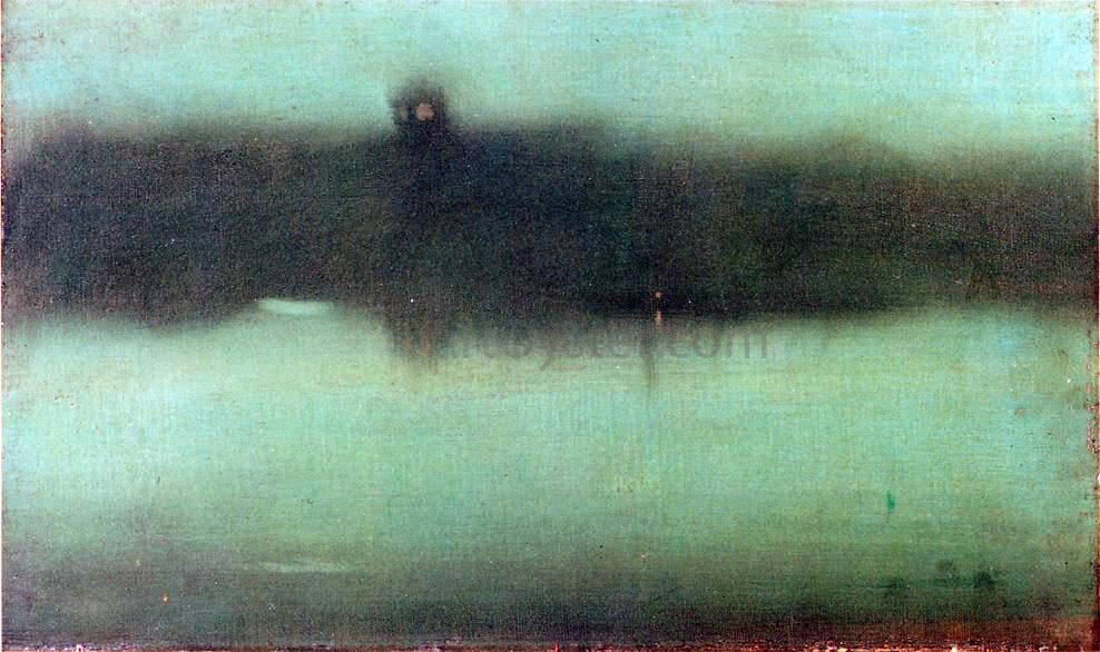 James McNeill Whistler Nocturne: Grey and Silver - Canvas Print