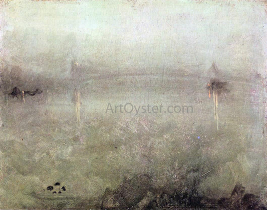 James McNeill Whistler Nocturne: Silver and Opal - Canvas Print