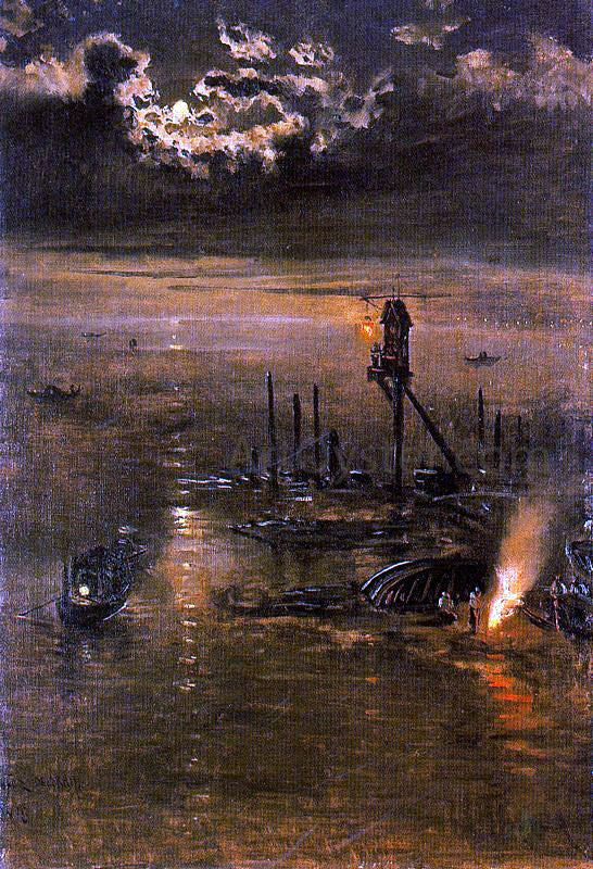 Antonio Munoz Degrain Nocturno Veneciano - Canvas Print