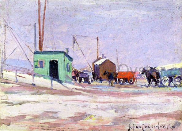 Julian Onderdonk Noontime on the Docks, Hudson River and 85th Street - Canvas Print