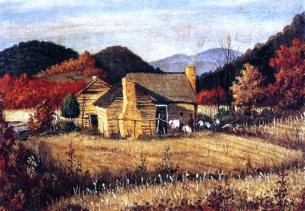 William Aiken Walker North Carolina Homestead with Mountains and Field - Canvas Print