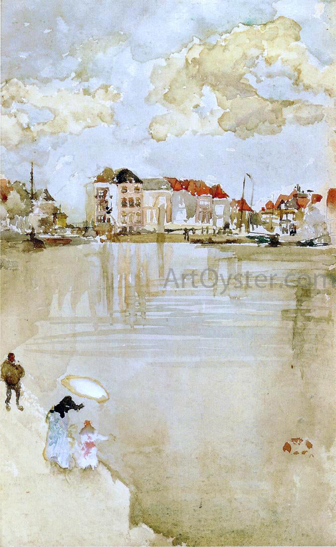 James McNeill Whistler Note in Gold and Silver - Dordrecht - Canvas Print