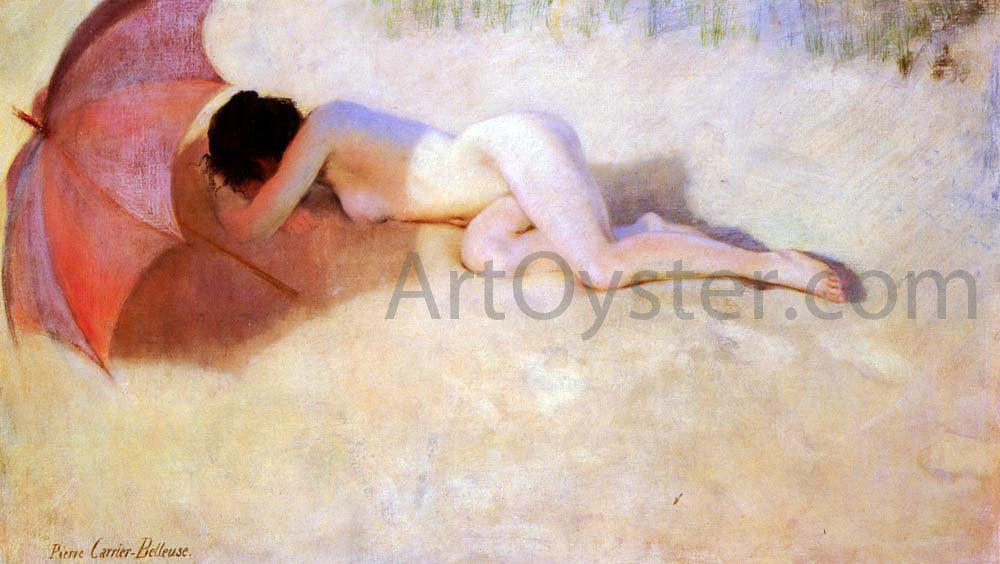 Pierre Carrier-Belleuse Nu Sous Un Parasol - Canvas Print