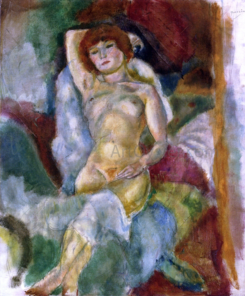 Jules Pascin Nude, Arm Raised - Canvas Print