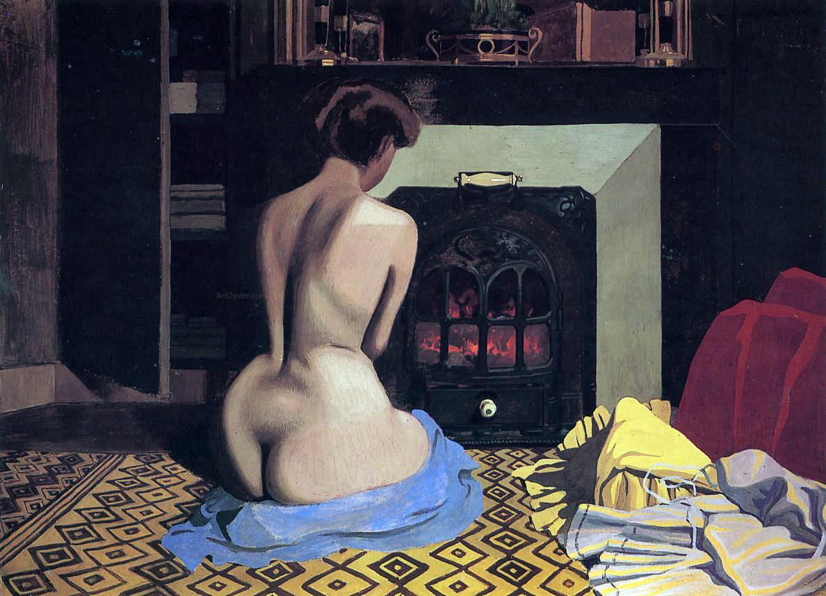 Felix Vallotton Nude at the Stove - Canvas Print