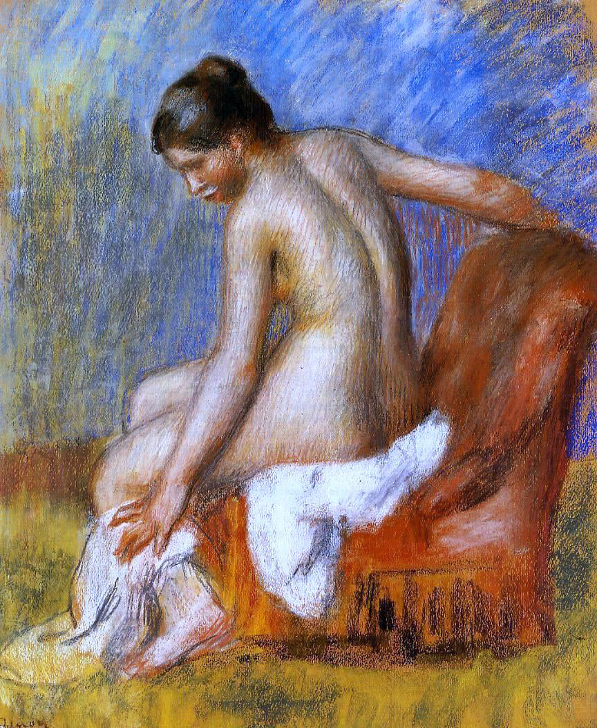 Pierre Auguste Renoir Nude in an Armchair - Canvas Print